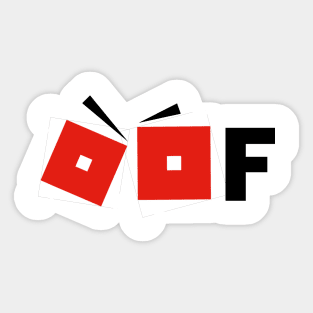Roblox oof Logo Eye Noob Red And Black Sticker